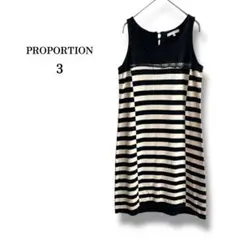 【比例】無袖針織連衣裙 花卉圖案蕾絲 條紋 按鈕 3