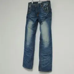 BEAST ビースト Y2K 立体加工 デニムパンツ XL 鬼ヒゲのサムネイル