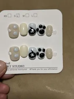 ネイルチップセット 10個 ホワイト ブラック ベージュ