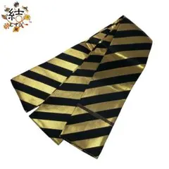 MO-3588 角帯 洗える帯 踊り 舞踊 斜め縞模様 金糸 黒色