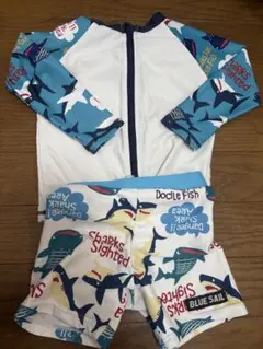 サメ柄 ラッシュガード 水着セット 90