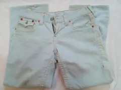 水色 USA製 TRUE RELIGION JOEY/コーデュロイフレアパンツ