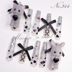 現品♡ラメ平成女児ネイルチップゴテゴテ地雷系ロングギャルフレンチガーリー韓国