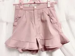 ピンク フレアヘム ショートパンツ