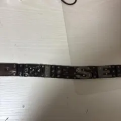DIESEL スタッズ付きブラウンレザーベルト
