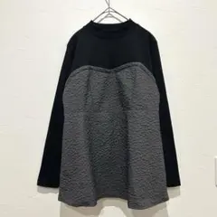 【美品】GLACIER 異素材ドッキングトップス L ブラック ハイネック 長袖のサムネイル