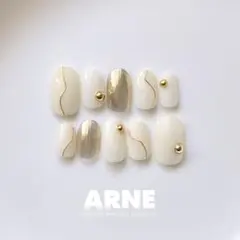 【No.189】ネイルチップ 韓国ネイル ゴールドネイル シンプルネイル