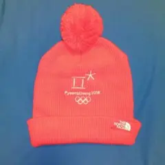 ノースフェイス　PyeongChang 2018 赤 ニット帽 ポンポン付き