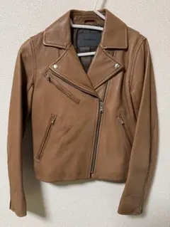 【美品】Slick&span ブラウン レザー ライダースジャケット