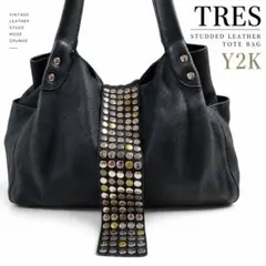 TRESスタッズ付き ブラック トートバッグ - メルカリ