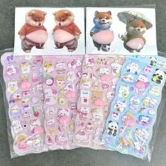 おしりシール4枚、柴犬おなかシール4匹セット