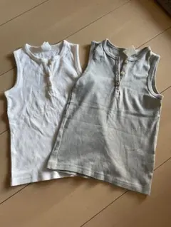 H&Mベビーコットン ボタン付きタンクトップ 2枚セット92cm