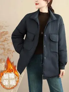 カジュアル おしゃれ 厚手 保温 中綿入り ビッグサイズ 着痩せ ロングコート