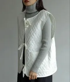 Birthday room アイボリー キルティングベスト Fサイズ