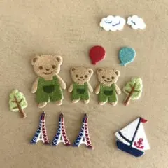 クマの刺繍ワッペンセット　難あり