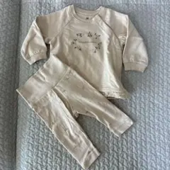 H&M オーガニックコットン 花柄セットアップ 6M68薄手トレーナー