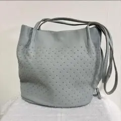 Beaure 本革 レザー トートバッグ スタッズ グレー 上品 肩掛けのサムネイル