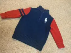 Ralph Lauren 18M ネイビー ハーフジップトレーナー