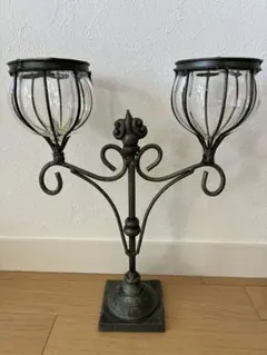 アイアン2灯式キャンドルホルダー
