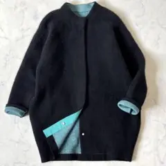 エレンディーク ラクーンミックスWカーディガン ターコイズブルー sg8