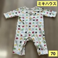 ミキハウス　ロンパース　カバーオール　70 水玉　カラフル