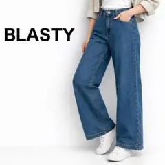 BLASTY ワイドデニムパンツ M 綿100% インディゴ ハイウエスト