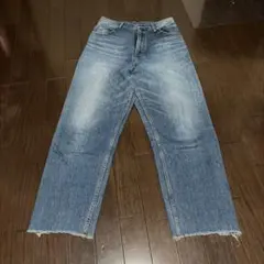 Urban Researchライトブルー ストレートデニム フリンジ裾のサムネイル