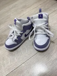 Nike Air Jordan 1 Mid ホワイト/パープル 15cm