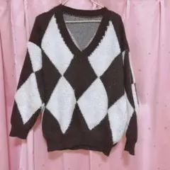 GRL ダイヤモンド模様のニットセーター