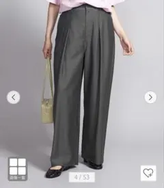 【美品】ビューティー＆ユース　ツイル タック ワイドパンツ　ダークグレー