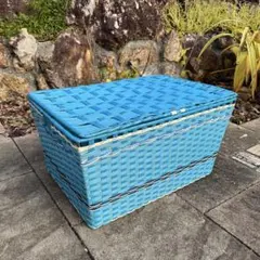 青色プラスチック製収納バスケット