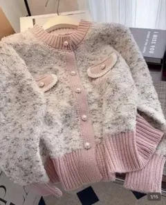 Shein ニットカーディガン ピンク Mサイズのサムネイル