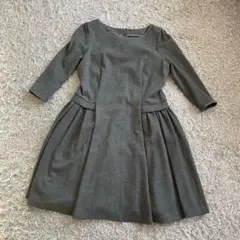 UNTITLED Aライン フレアワンピース　グレー　フォーマル 大きいサイズ