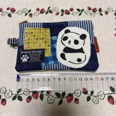 デニムリメイクポ☆カードポケット付きマルチポーチ☆コインケース☆牛