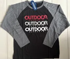 新品　150cm OUTDOOR アウトドア 長袖Tシャツ　ロゴ　黒