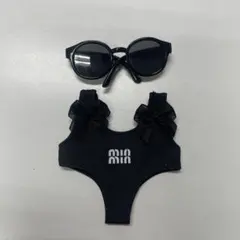 ぬい服 黒い水着とサングラスセット