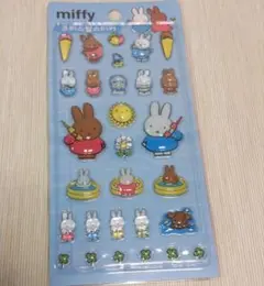 韓国限定　ミッフィーちゃん　ボンボンドロップ風シール　クリスタルシール　ブルー