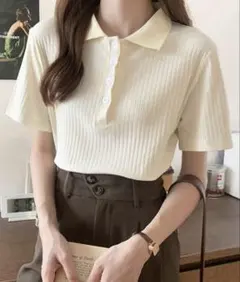 ショートスリーブリブポロシャツ