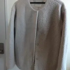 studioCLIP ボア ノーカラージャケット クリーム色