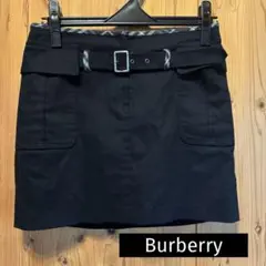 （美品）BURBERRY BLUE LABEL ミニスカート 36 黒のサムネイル