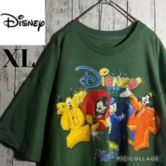 【US古着】ディズニーワールド　立体プリント　フロリダ　2014年　XL 緑