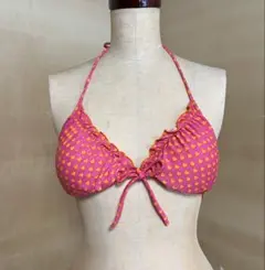 ピンクハート柄ビキニトップ＆紐リボンパンツ