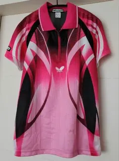 卓球ユニフォーム 赤・黒系 バタフライButterfly 男女兼用 Sサイズ