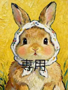 クロスステッチキット　花頭巾の兎ちゃん(11CT、図案印刷あり)