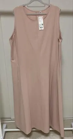 【新品】 ユニクロ ウルトラストレッチワンピース 3XL 丈短め ピンク