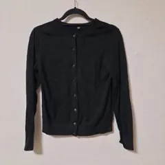 ユニクロ　UNIQLO　UVカットクルーネックカーディガン　黒　ブラック　M