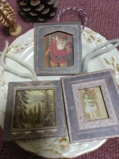 クリスマスオーナメント　フレーム飾り　3個セットA