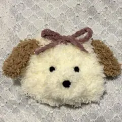 ♡ミニサイズふわふわわんちゃんポーチ♡小物入れ 巾着 かぎ針編み 編み物