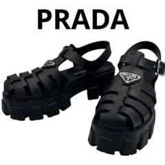 【美品】PRADA モノリス ラバー サンダル トライアングル ロゴ 厚底ソールのサムネイル