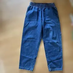 GU デニムイージーパンツ Lサイズ ウエストゴム テーパードパンツ インディゴのサムネイル